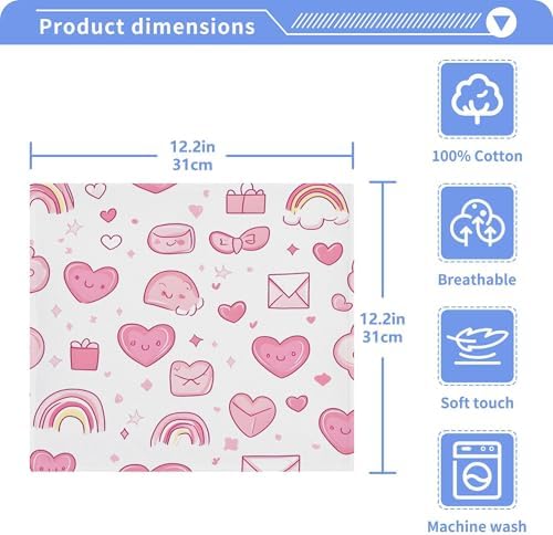 Bath Heart Washcloth Set for Valentines Day