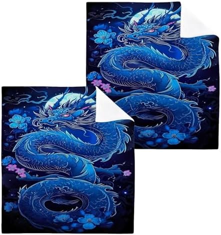 2-Pack Dragon Washcloths Soft Absorbent Baby Face Towels
