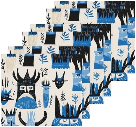 Xigua Scandinavian Viking Washcloths Set of 2 12x12 Inch