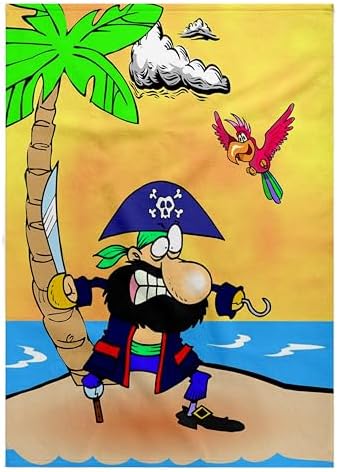 22x30 Bath Towel - Captain Hook Parrot Design - Terry Cotton Towel