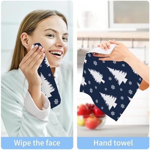 Xigua Christmas Trees Washcloths Set of 2 12x12 Inch 1