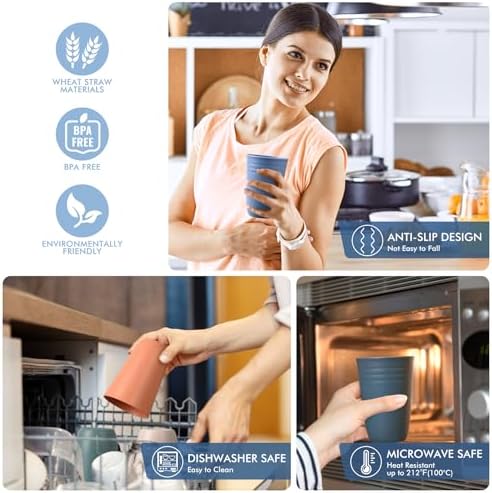 BPA-Free Reusable Plastic Cups 8-Pack