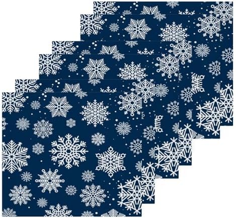 Clean Soft Blue Snowflakes Washcloth Set