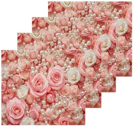 Xigua Roses and Pearls Washcloths Set of 2 1