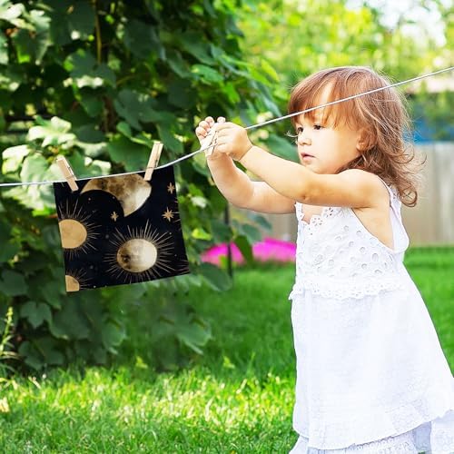 Xigua Gold Foil Washcloth Set 12x12 Moon and Star Design Fast Drying