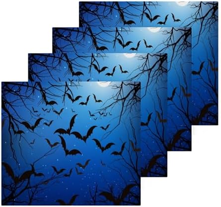 Halloween Bat Washcloth Set for Adults Soft Absorbent Reusable Washcloths