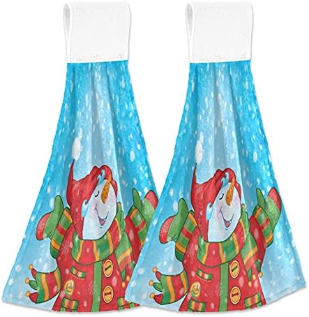 Winter Snowman Snowfall Hand Towels 2 PCS