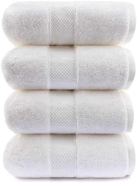 Maisonette Egyptian Cotton Luxury Bath Towels Set - Soft Quick-Dry Absorbent