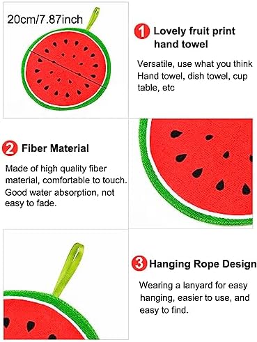 AKOAK Cartoon Fruit Pattern Hand Towels Pack of 4