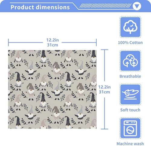 Burbuja Christmas Gnome 4 Pack Washcloths