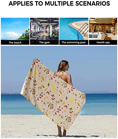 3-Piece Autumn Leaves and Berry Bath Towels Set