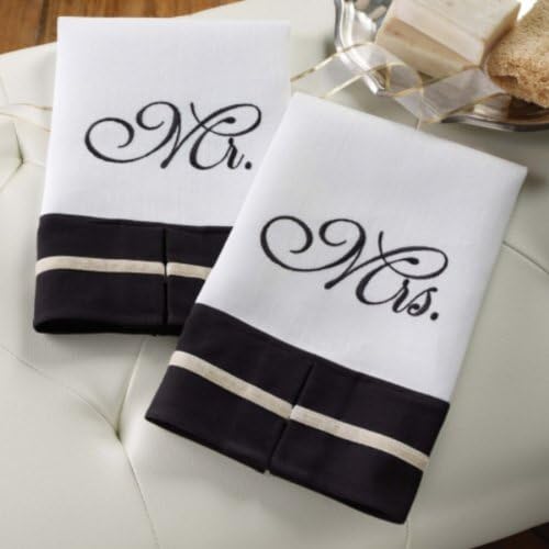 Mud Pie Mr and Mrs Linen Towel Set 1