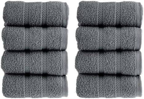 8-Piece premiums Turkish Cotton Washcloths 650 GSM Set Soft Absorbent