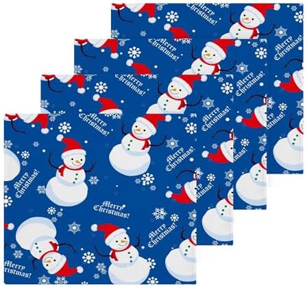Xigua Christmas Snowman Washcloths Set of 2 12x12 Inch