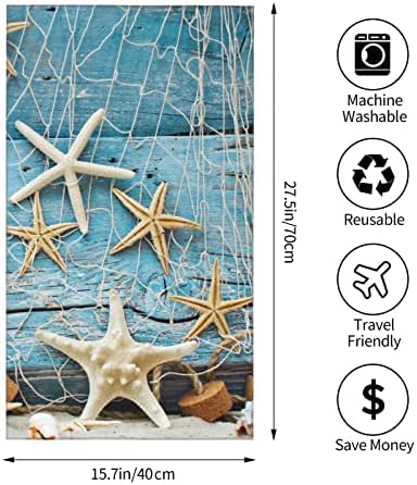 CoVasa Nautical Seashell Hand Towels for Bath Ultra Soft Durable