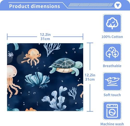 Xigua Watercolor Sea Life Washcloth Set