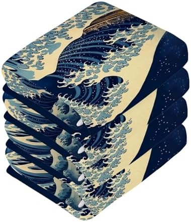 YETTASBIN Sea Waves Washcloths 2 Pack