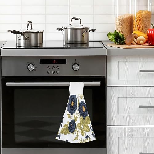 Green Leaves Kitchen Hanging Hand Towels Set 12x17 in