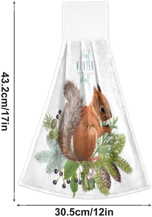 Winter Squirrel-Packed Tamniee Kitchen Towels 2PCS for Home Kitchen