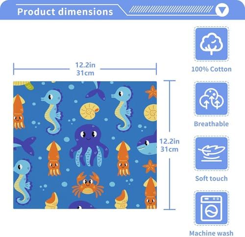 Xigua Underwater Sea Animals Washcloths Set of 2