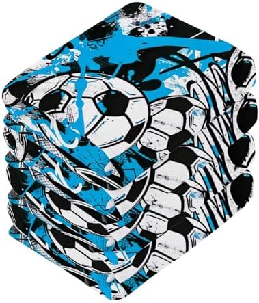 Two-Piece Football Graffiti Washcloth Soft AbsorbentReusable bath towel