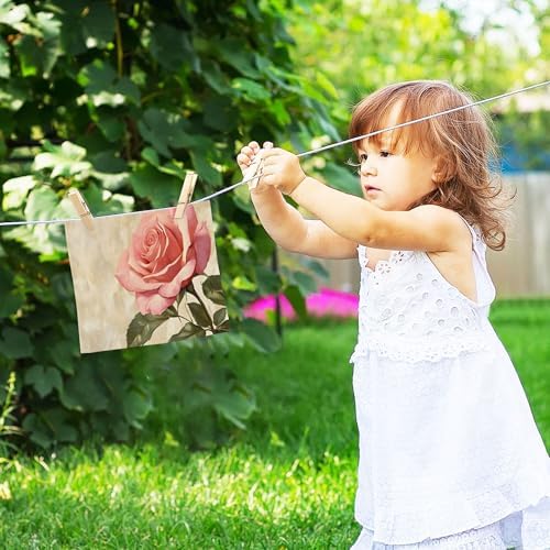 Xigua Rose Washcloth Set with Green Leaves 12x12-inch 2-12 Piece Set