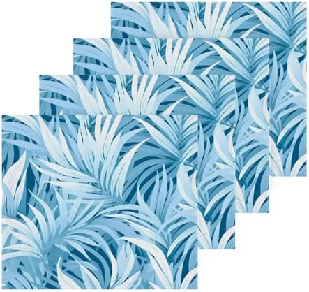 Blue Leaves Washcloth Set - Soft 12x12 Reusable Cotton Towels for Baby Beyond
