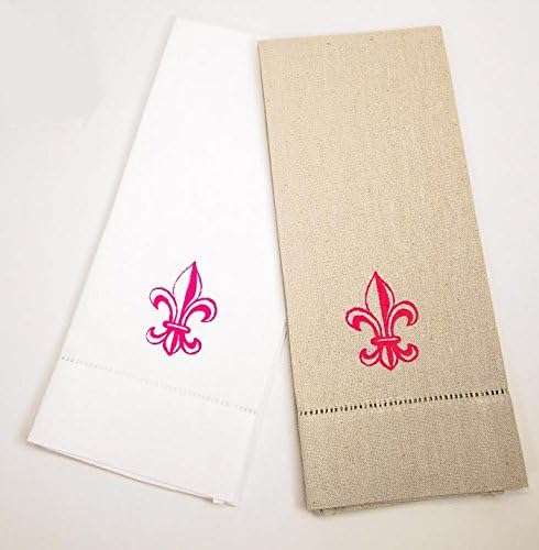 Beautiful Pink Fleur De Lis Guest Towels Set