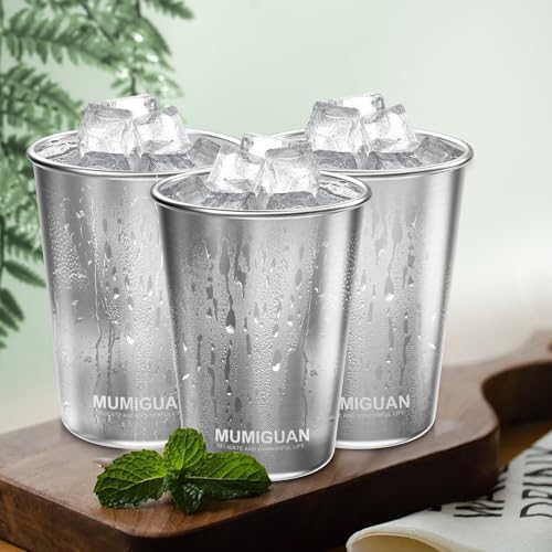 16oz 188 Stainless Steel Pint Cups BPA-Free Stackable camping drinking glasses