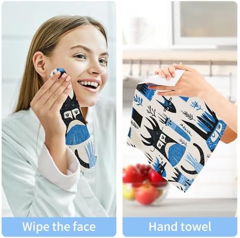 Xigua Scandinavian Viking Washcloths Set of 2 12x12 Inch