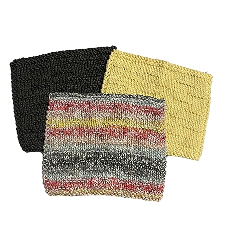Super Soft Washcloths Set of 3 Gray Yellow Print 100 Cotton