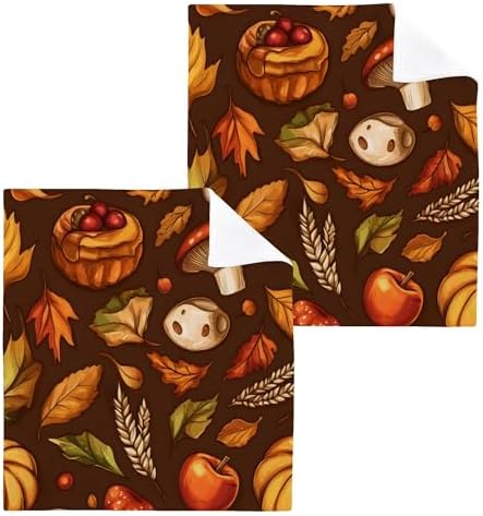 Xigua Autumn Elements Washcloth Set for Bath Kitchen