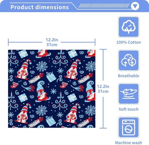 Xigua Christmas Gnomes Washcloth Set 2-12 Pcs