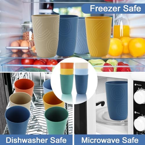 6-Piece Wheat Straw Cups - Reusable Glassware for Kitchen