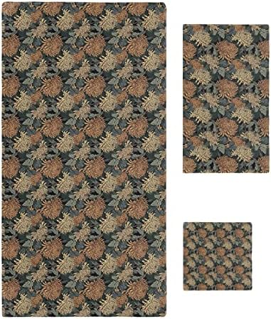 ZOE GARDEN Dahlia Flower Towel Set 3-PC Microfiber 1