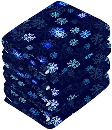 Xigua Christmas Snowflake Washcloths Set of 2 12x12 Inch