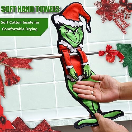 Fun Grinchy-Shaped Christmas Hand Towels
