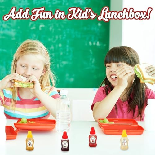 8x Mini Ketchup Bottle Set Compact Leak-Proof Perfect for Lunch