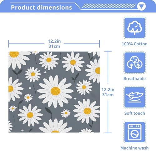 Daisy Flower Washcloth Set Soft Reusable for Babies Travel Use