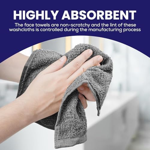 Luxury Soft Microfiber 12x12 Washcloths 12 Pack