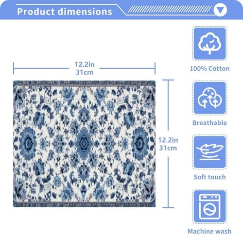 YETTASBIN Blue Texture Washcloths 2 Pack