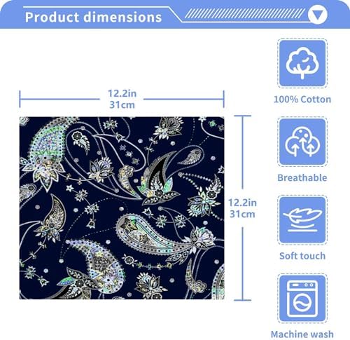 Paisley Washcloth Set for Fast Drying Perfect for Home Use
