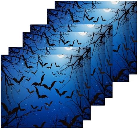 Halloween Bat Washcloth Set for Adults Soft Absorbent Reusable Washcloths