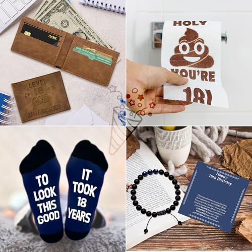 8 Pcs Happy 18th Birthday Gift Set for Boys
