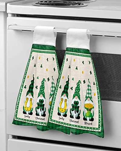 St Patricks Day 2-Piece Absorbent Towels with Hanging Loops