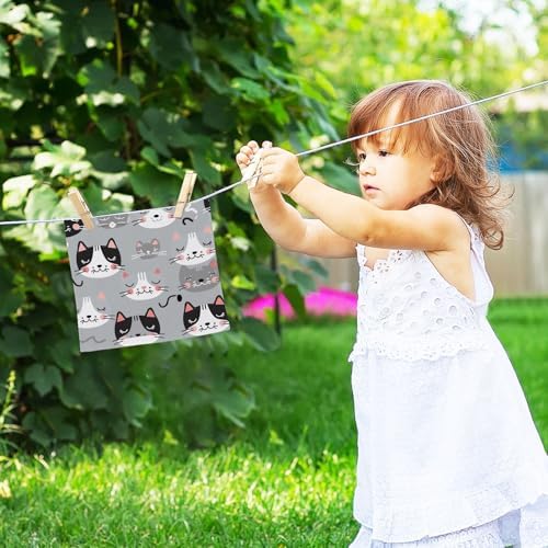 Cute Cat Washcloth Set for Babies Adults Reusable Soft Cotton Face Towels
