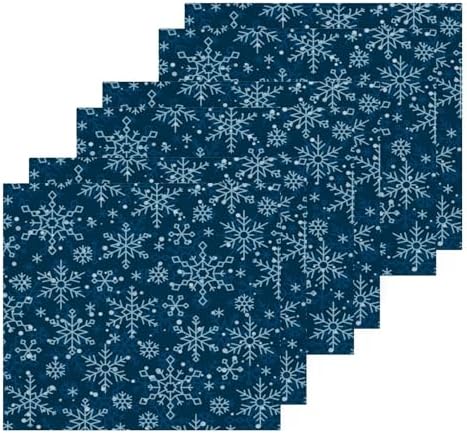 Blue Snowflake Washcloth 2-Pack Soft Absorbent Cotton Baby Face Towels