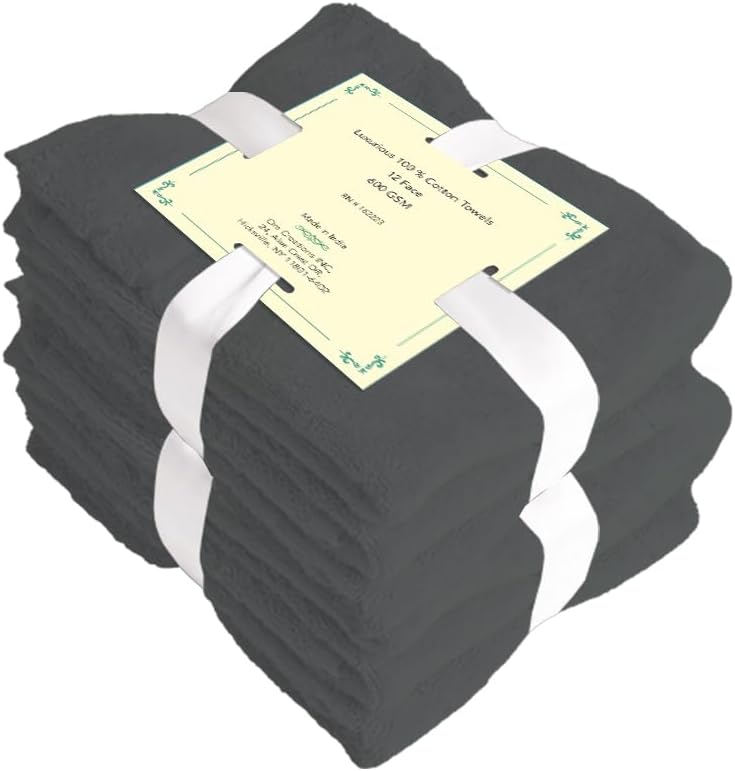 COZY TRENDS Washcloths Pack of 12 - 100 Cotton