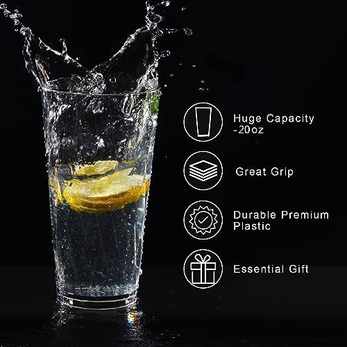 HONGBOLI Unbreakable Shatterproof Plastic Drinking Glasses Set of 6