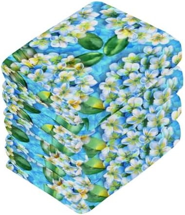 Pretty Flower Washcloth Set for Babies Soft Absorbent Reusable Washcloths